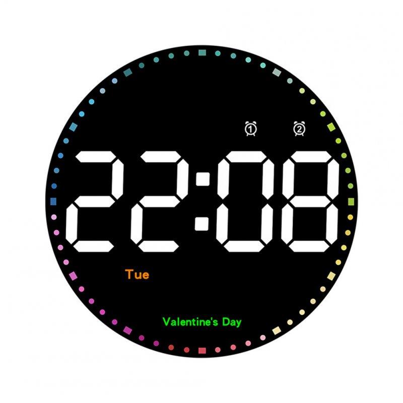 Wholesale 10-Inch Led Round Digital Wall Clock with Remote Control 10 Levels Brightness Alarm Clock Black  |   Home Decors Home Decors Black