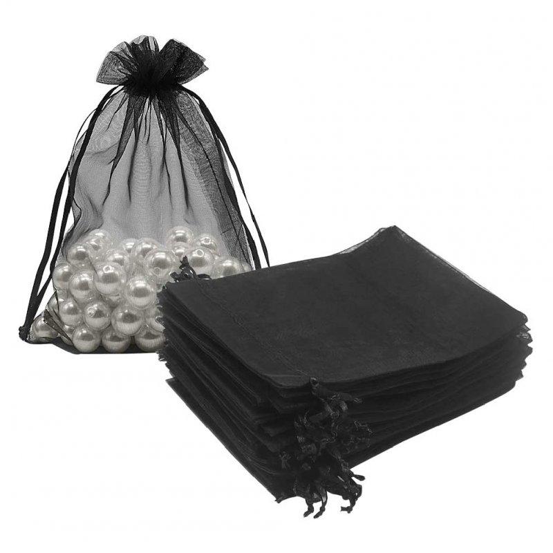 Wholesale 100Pcs Organza Bags Mesh Candy Bags Drawstring Jewelry Pouches for Present Wedding Giveaways 5in x 7in/ 13 x 18cm black  |   Household Products Home Garden & Tools Household Products