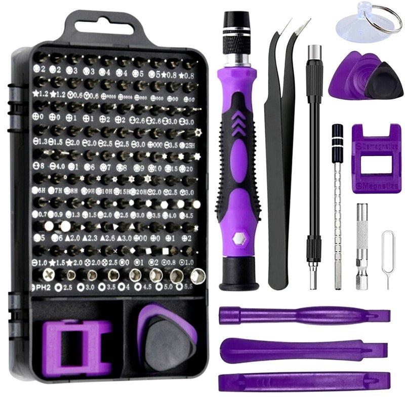 Wholesale 115pcs Magnetic Precision Screwdriver Set Portable High Hardness Phone Electronics Repair Tool Kit Purple  |   Industrial & Scientific Home Garden & Tools Industrial & Scientific