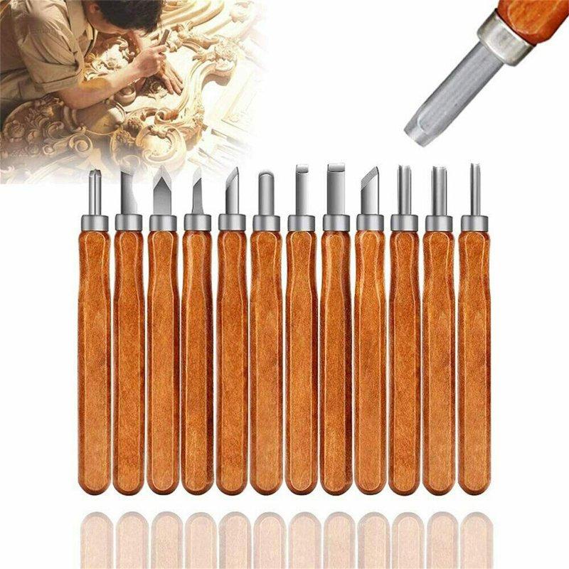 Wholesale 12pcs Wood Carving Chisel Set For Woodworking Wood Carving Knife Set Hand Tool Kit For Carpenter Craftsman Gifts 12cps  |   Industrial & Scientific Home Garden & Tools 12cps