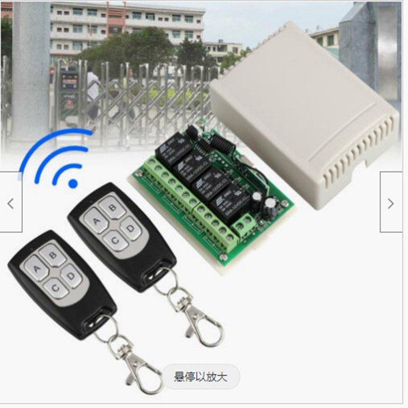 Wholesale 12v 4ch Channel 443mhz Relay Switch Long Distance Wireless Rf Remote Control With 2 Receivers For Alarm Systems 433  |   Household Products Home Garden & Tools 433