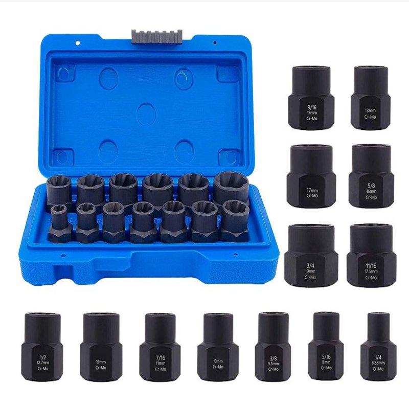 Wholesale 13Pcs Bolt Nut Extractor Set 3/8″ Square Drive Nut Remover Socket Tool Wheel Lock Removal Kit For Damaged Frozen Studs Bolts Nuts Screws blue box  |   Industrial & Scientific Home Garden & Tools Industrial & Scientific