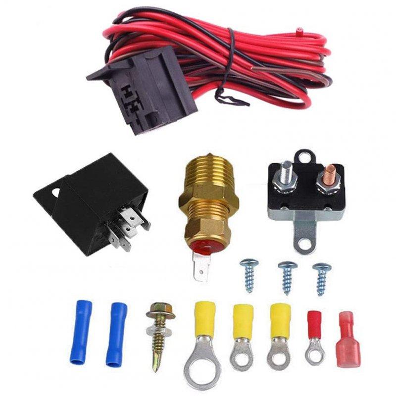 Wholesale 15pcs Car Electric Cooling Fan Thermostat Kit Temp Sensor Temperature Switch 12V 50A 5-pin RELAY KIT  5-pin 200-185 switch  |   Household Products Home Garden & Tools Household Products