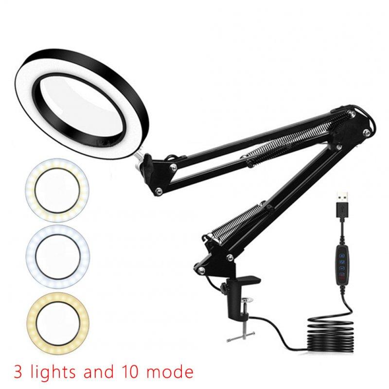 Wholesale 160mm Clip-on Magnifying Glass 10 Times with 3-color Led Lamp Magnifier for Reading Beauty Tattoo Embroideryn  |   Industrial & Scientific Home Garden & Tools Industrial & Scientific