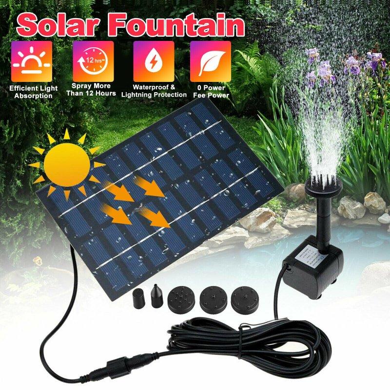 Wholesale 1w Solar Powered Fountain With 5 Size Spray Adapters Energy Saving Water Pump For Pond Garden Decor Solar Fountain 1W  |   Garden & Lawn Garden & Lawn Garden & Lawn