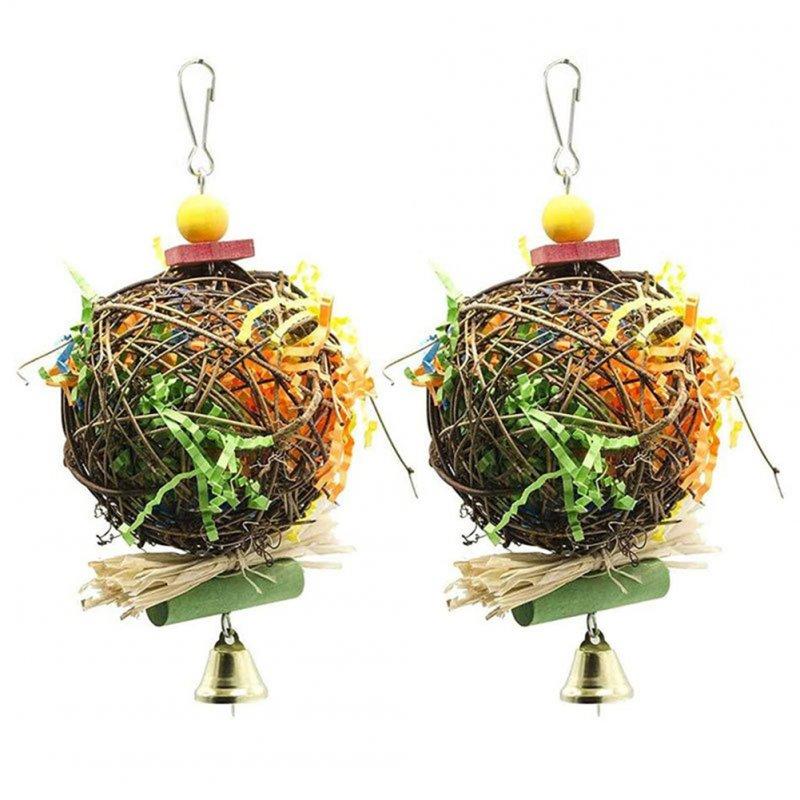 Wholesale 2 Pack Bird Chewing Toys Parrot Cage Hanging Toy Colorful Shredder Balls For Cockatiel Conure African Grey Amazon 2pcs (134G) (10×20)  |   Pet Supplies Home Garden & Tools 2pcs (134G) (10x20)