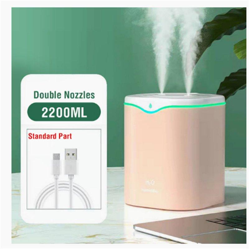 Wholesale 2200ml Double Spray Air Humidifier Ultrasonic Essential Oil Diffuser with 2200ml Water Tank Pink  |   Home Appliances Home Appliances Home Appliances