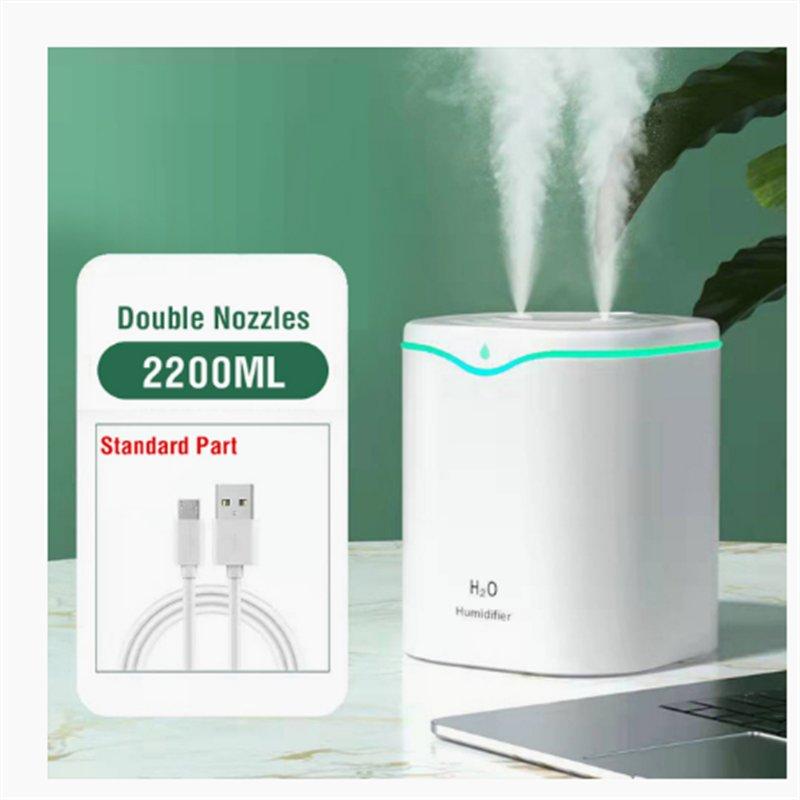 Wholesale 2200ml Double Spray Air Humidifier Ultrasonic Essential Oil Diffuser with 2200ml Water Tank White  |   Home Appliances Home Appliances Home Appliances