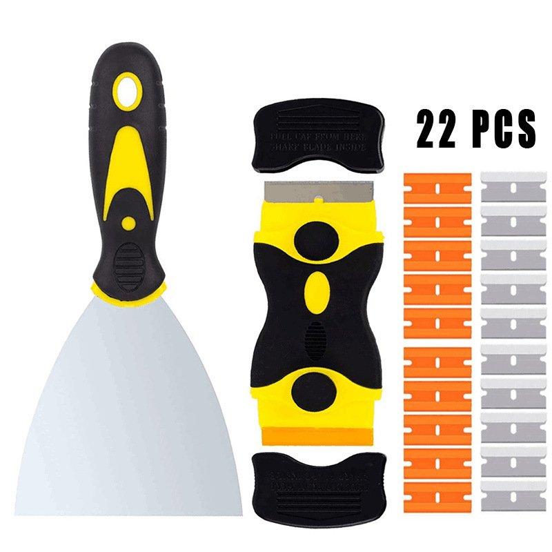 Wholesale 22pcs/set Mini Double Sided Metal  Spatula With Replaced Blades Wall Glue Sticker Residue Cleaning Tool Kit 22pcs/set  |   Household Products Home Garden & Tools Household Products