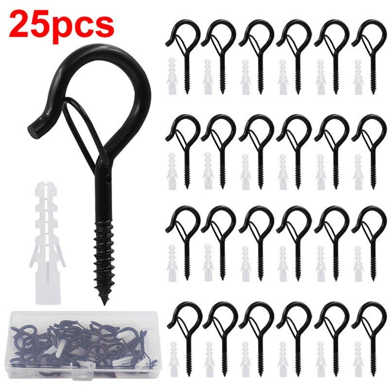 Wholesale 25pcs Q-type Hook with Spring Buckle Load-bearing 10kg Anti-shedding Safety Sheep Eye Nail Hook  |   Industrial & Scientific Home Garden & Tools Industrial & Scientific