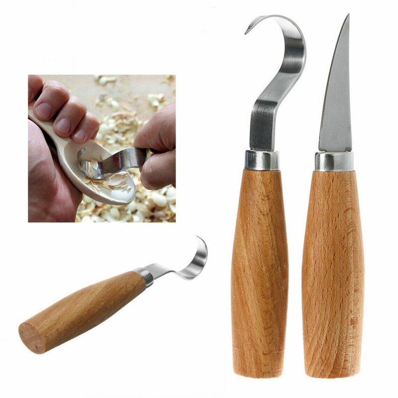 Wholesale 2pcs Wood Carving Tools With Grey Wood Handle Stainless Steel Blade Wood Carving Tools Set Wood Carving Kit Wood Carving Knives For Beginners Woodworking 2xStainless iron carving knife  |   Industrial & Scientific Home Garden & Tools Industrial & Scientific