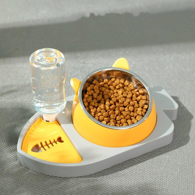 Wholesale 3-in-1 Pet Feeding Bowl Water Dispenser Anti-choking Neck Guard Automatic Food Dispenser For Dogs Cats fish shape bowl grey  |   Pet Supplies Home Garden & Tools Fish shape bowl + Grey