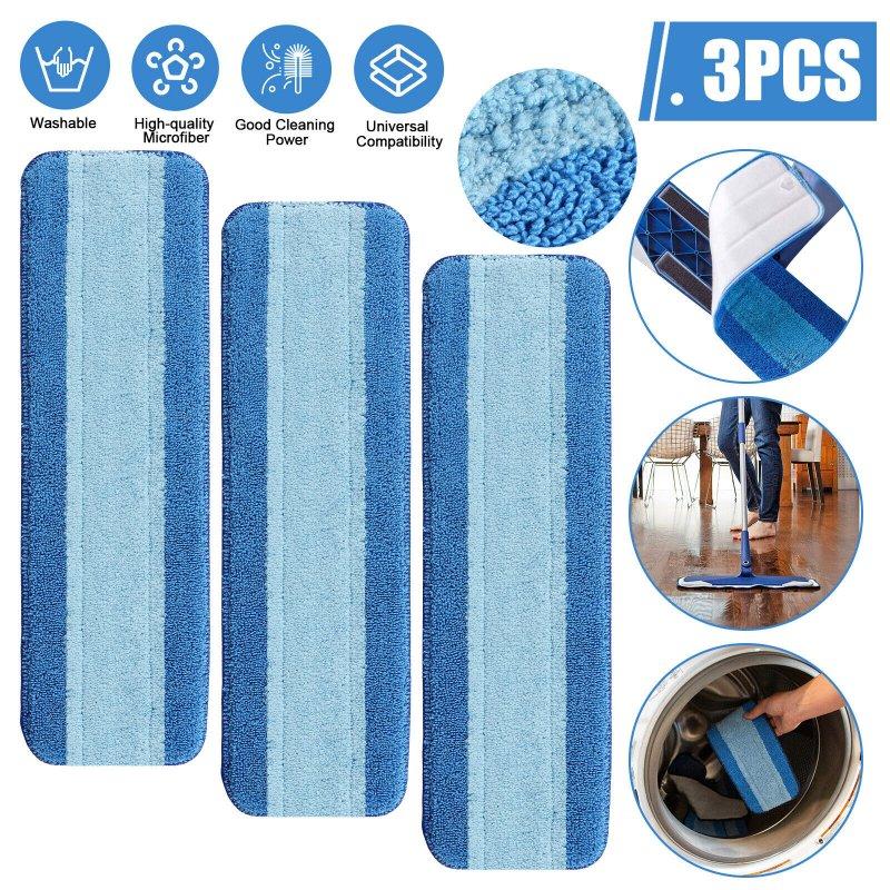 Wholesale 3 Pack 18 Inch Microfiber Cleaning Pads Machine Washable Hardwood Floor Cleaner Pads Refill For Spray Mops blue  |   Household Products Home Garden & Tools Household Products