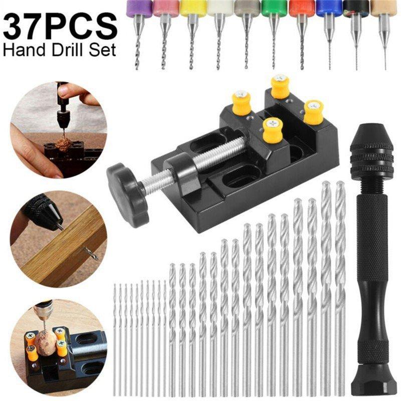 Wholesale 37pieces Hand Drill Tool Set With Pin Vise Hand Drill Mini Twist Drill Bits Bench Vice For DIY Jewelry Making Craft Carving (0.3-1.2 Mm) 37pcs  |   Industrial & Scientific Home Garden & Tools Industrial & Scientific