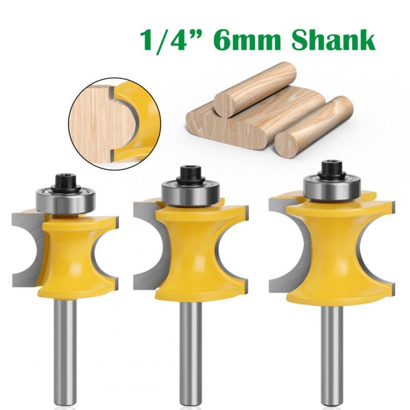 Wholesale 3pcs Half Round Bearing Woodworking Milling Cutter Carbide Tipped Edge Cutting Bits 6mm Shank Diameter  |   Industrial & Scientific Home Garden & Tools Industrial & Scientific