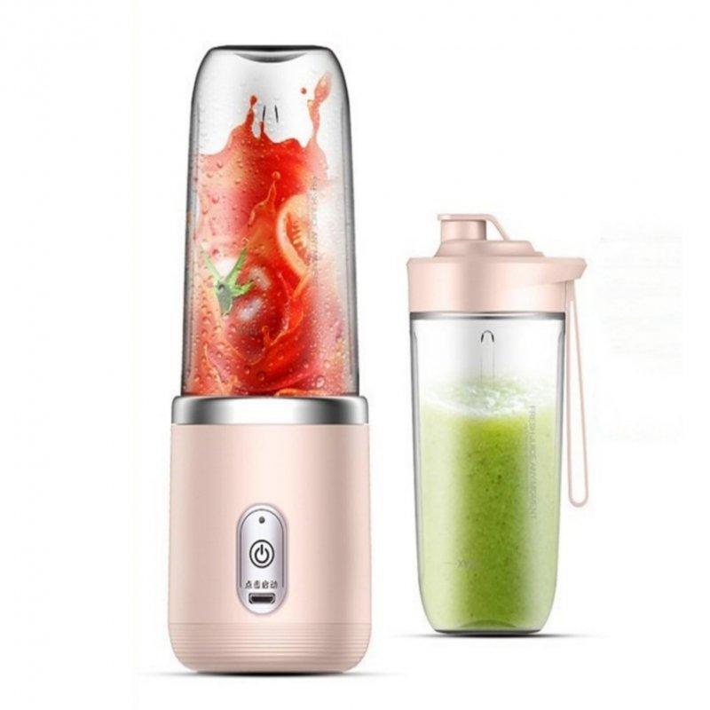 Wholesale 400ml Portable Mini Fruit Blender Electric Wireless Juicer with 6 Blades USB Rechargeable Juicer Cup Pink Cup  |   Home Appliances Home Appliances Home Appliances