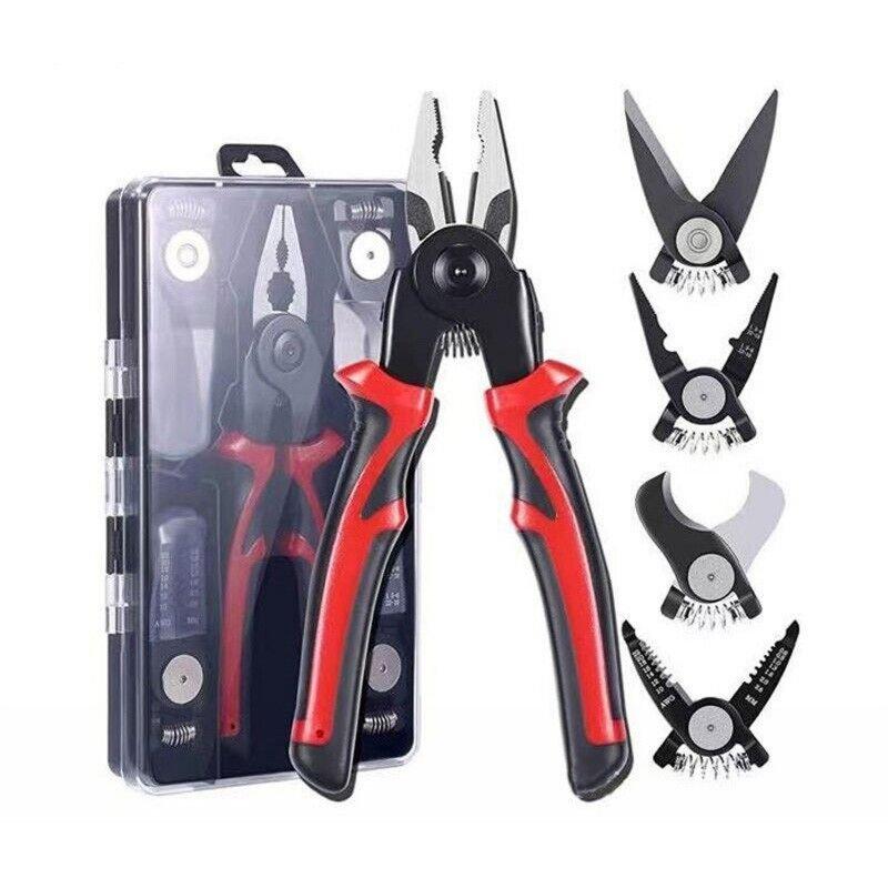 Wholesale 5 In 1 Plier Tool Set, Combination Interchangeable Pliers Kit With Cable Cutters, Wire Stripper, Scissor, Crimping Plier Multipurpose Combination 8 Inch Pliers Electrician Specific Tools Five-in-one pliers  |   Industrial & Scientific Home Garden & Tools Industrial & Scientific