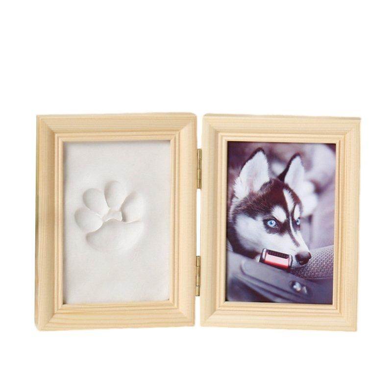 Wholesale 5 Inch Multi-functional Pawprint Kit Non Polluting Solid Wood Picture Frame Set For Dogs Cats Rabbits (23 x 15.5 x 2cm) white clay log frame  |   Pet Supplies Home Garden & Tools Pet Supplies