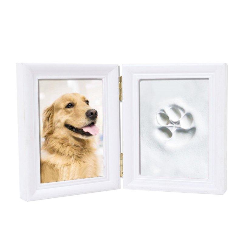 Wholesale 5 Inch Multi-functional Pawprint Kit Non Polluting Solid Wood Picture Frame Set For Dogs Cats Rabbits (23 x 15.5 x 2cm) white clay white frame  |   Pet Supplies Home Garden & Tools Pet Supplies