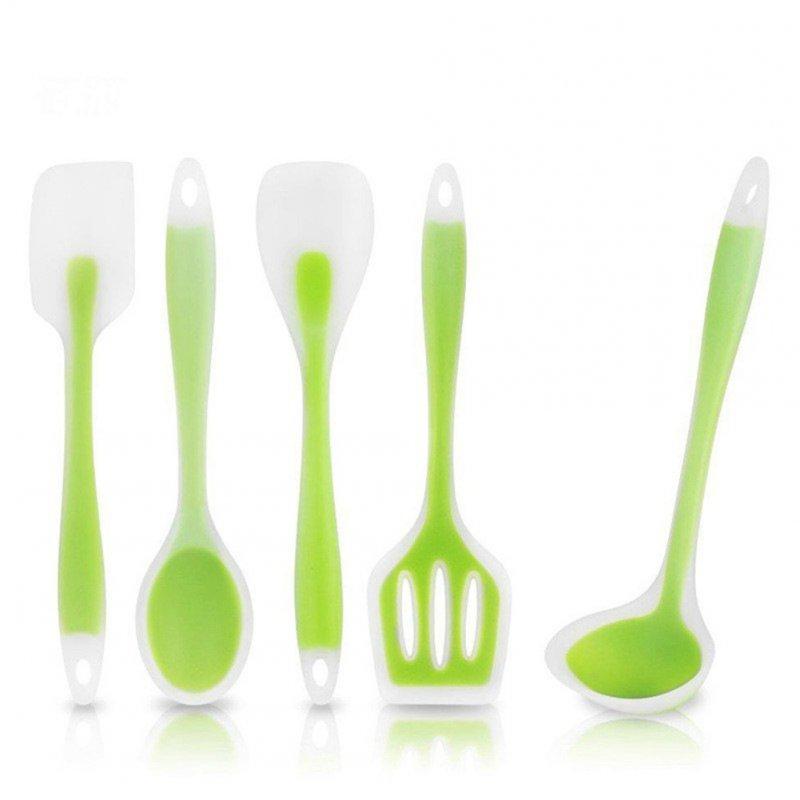 Wholesale 5pcs Kitchen Utensils Set Food Grade Silicone Non-stick Cooking Spatula Spoon Kit With Hanging Hole translucent  |   Kitchen & Dining Home Garden & Tools Kitchen & Dining