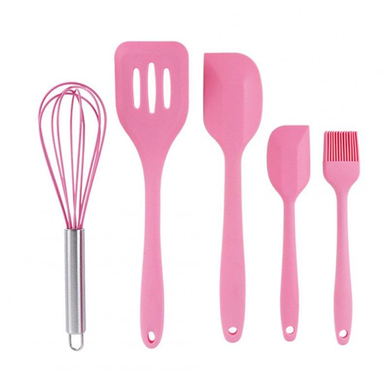 Wholesale 5pcs Silicone Kitchen Utensils Set With Scraper Spatula Egg Beater Heat Resistant Non-stick Baking Tools pink  |   Kitchen & Dining Home Garden & Tools Kitchen & Dining