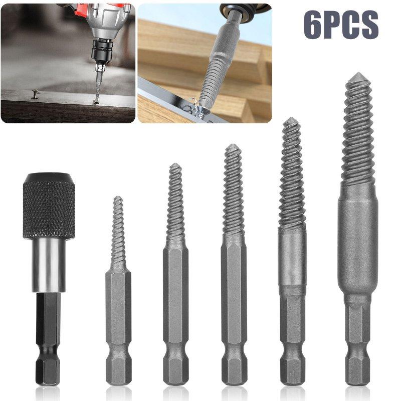 Wholesale 6Pcs Damaged Screw Extractor Set 1/4 Inch Hex Shank Fine Thread Bad Screw Stud Remover Tool With Extension Bit, For Rusty And Broken Hardware 1 post + 5 extractor  |   Industrial & Scientific Home Garden & Tools Industrial & Scientific