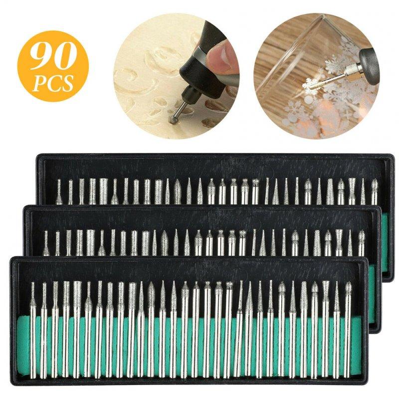 Wholesale 90 Pcs/set Diamond  Burr Bits Drill Set Rotary Multi Tool Accessories Kit For Dremel 3 pcs  |   Household Products Home Garden & Tools 3 pcs