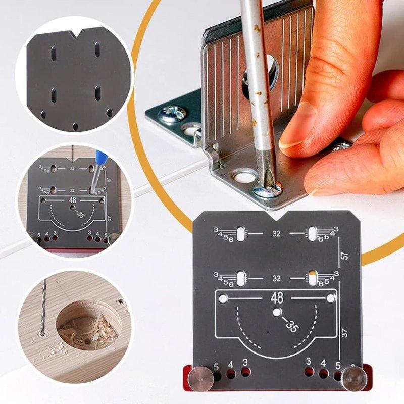 Wholesale Accurate Locking Hinge 35mm Drilling Jig Hole Guide Hole Puncher Locator Hinge Jig Drilling Hole Puncher Aluminum Alloy Woodworking Tool For Hinges Mounting Hinge positioning ruler  |   Industrial & Scientific Home Garden & Tools Industrial & Scientific