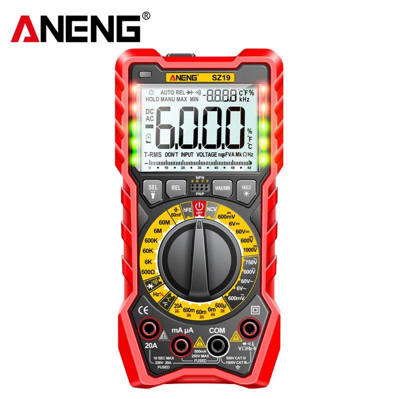 Wholesale ANENG Sz19 Digital Multimeter 6000 Counts Tester Manual Range False Detection Reminder with Ncv Sound Light Alarm Red  |   Industrial & Scientific Home Garden & Tools Industrial & Scientific