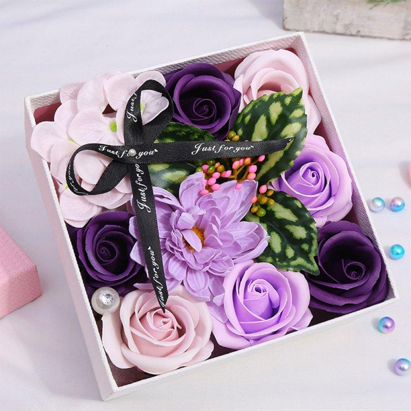 Wholesale Beautiful Colored Soap  Flower  Gift  Box Plant Essential Oil Bath Soap Wedding Valentine Day Teacher Day Mother Day Rose Gift Purple  |   Home Decors Home Garden & Tools Home Decors