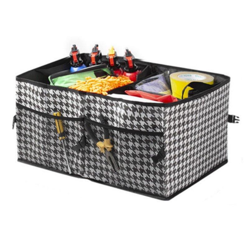 Wholesale Car Trunk Organizer Large-Capacity Foldable Storage Box Houndstooth Pattern Tools Storage Chest Car Accessories Houndstooth  |   Household Products Home Garden & Tools Household Products