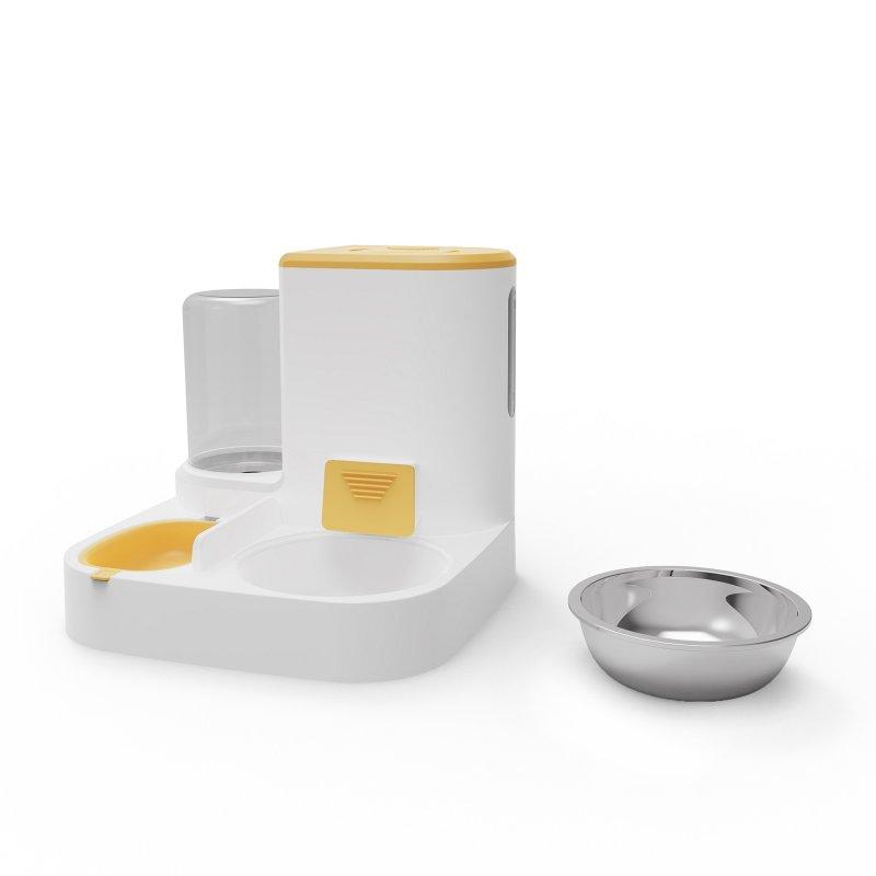 Wholesale Cat Bowl Automatic Feeder With Water Dispenser Stainless Steel Cat Bowl Ceramic Pet Food Water Bowl For Dog Integrated feeder Yellow B  |   Pet Supplies Home Garden & Tools Integrated feeder + Yellow B