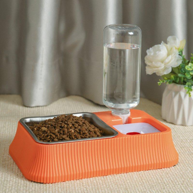 Wholesale Cat Dog Feeding Bowl Non-wet Mouth Stainless Steel Automatic Drinking Bowl Food Dispenser Pet Supplies (Orange)  |   Pet Supplies Home Garden & Tools Orange