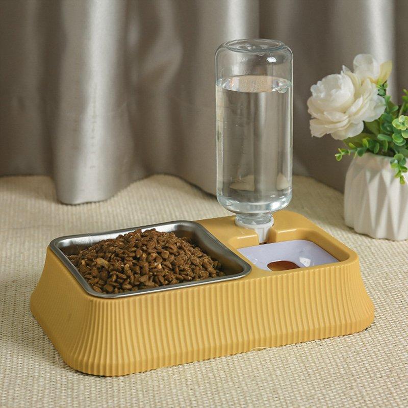 Wholesale Cat Dog Feeding Bowl Non-wet Mouth Stainless Steel Automatic Drinking Bowl Food Dispenser Pet Supplies (Yellow)  |   Pet Supplies Home Garden & Tools (Yellow)