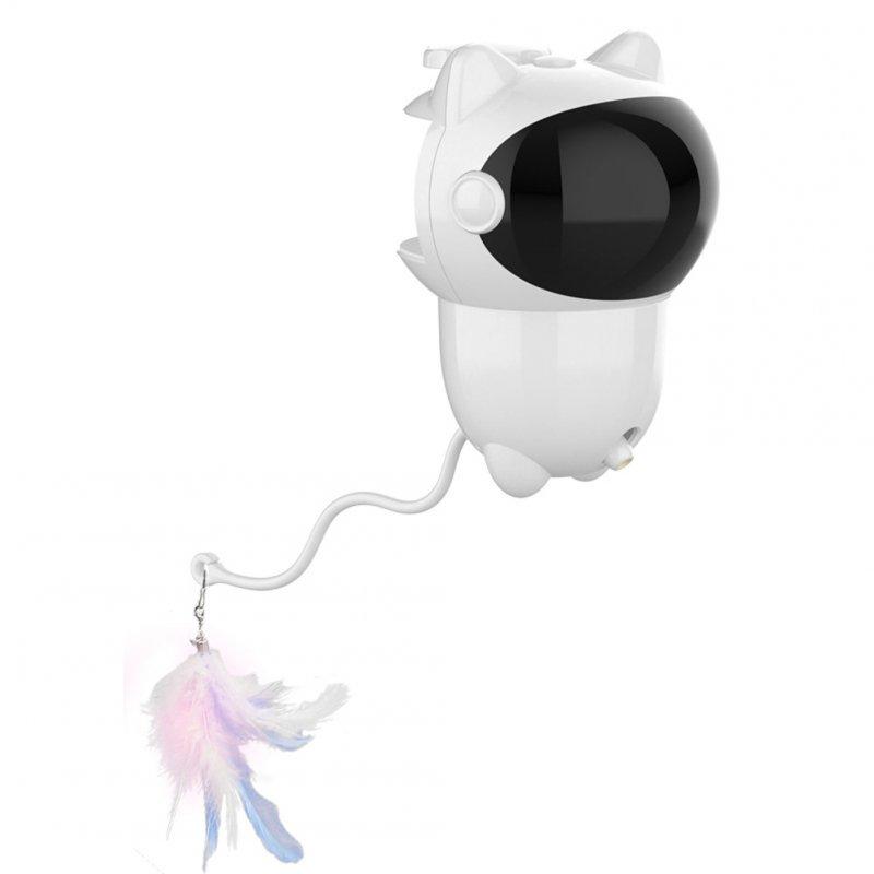 Wholesale Cat Teaser Toy Automatic Smart Projection Interactive Toy with Feathers Electronic Cat Toy White  |   Pet Supplies Home Garden & Tools Pet Supplies