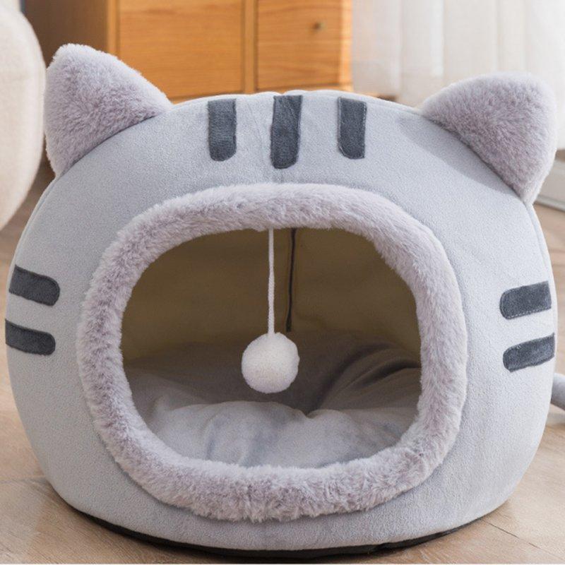 Wholesale Cat Winter Warm Bed Cat Shape Soft Comfortable Wear-resistant Semi Enclosed Cat House Pet Supplies gray L 50 x 50 x 36  |   Pet Supplies Home Garden & Tools Gray + L 50 x 50 x 36