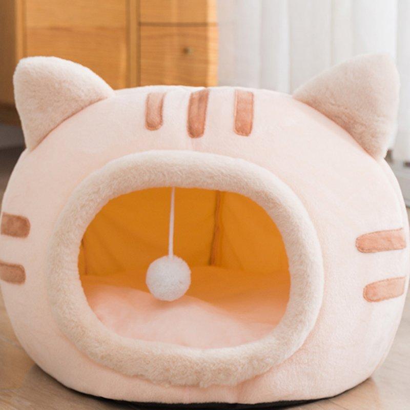 Wholesale Cat Winter Warm Bed Cat Shape Soft Comfortable Wear-resistant Semi Enclosed Cat House Pet Supplies Pink L 50 x 50 x 36  |   Pet Supplies Home Garden & Tools Pet Supplies