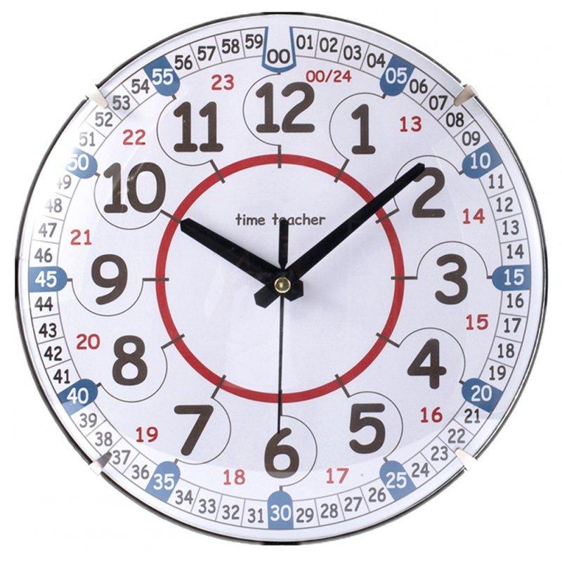 Wholesale Children Round Wall Clock Silent Non Ticking Learning Clock For School Classrooms Playrooms Kids Bedrooms as shown  |   Home Decors Home Decors As shown