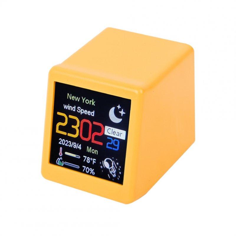 Wholesale Digital Clock Day Date Temperature Display Digital Alarm Clock With LCD Screen Touch Control WIFI Clock Automatic Weather Update yellow  |   Home Decors Home Decors Home Decors