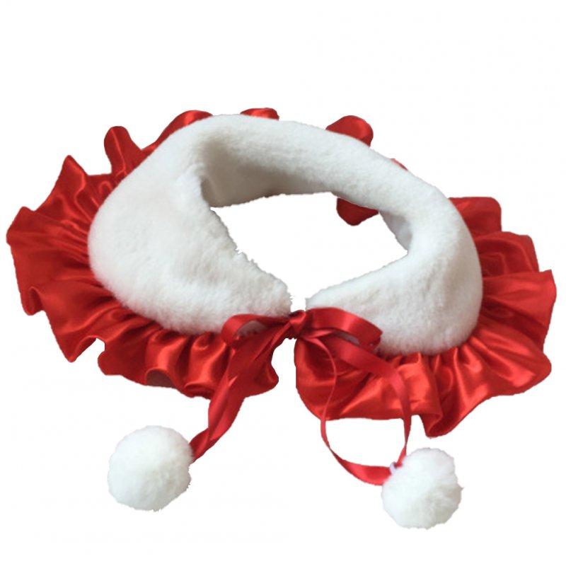 Wholesale Dog Cosplay Collar Cape With Plush Balls Cat Costume Clothes Photo Props Decorations For Halloween Thanksgiving Christmas Valentine’s Day 0771#red L plush scarf 40-50CM  |   Pet Supplies Home Garden & Tools 0771#red + L plush scarf 40-50CM