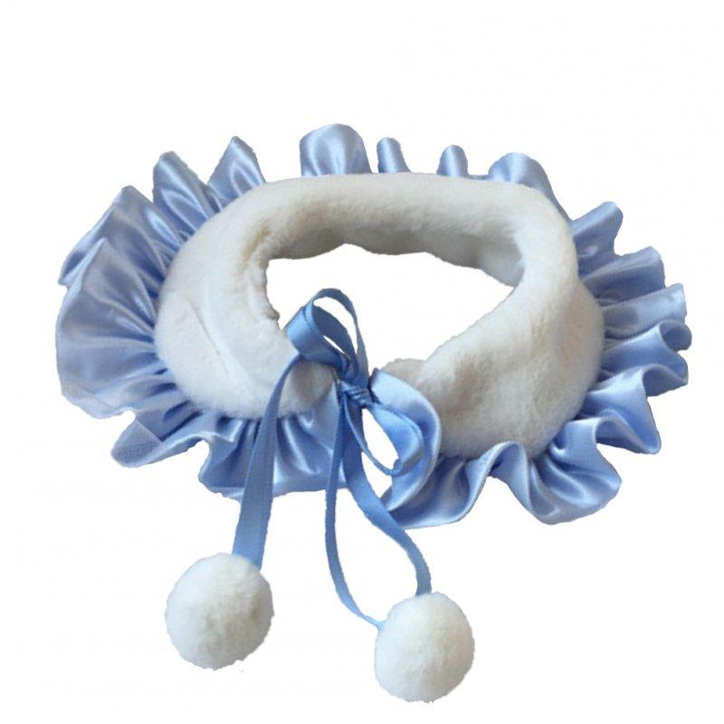 Wholesale Dog Cosplay Collar Cape With Plush Balls Cat Costume Clothes Photo Props Decorations For Halloween Thanksgiving Christmas Valentine’s Day 0773# sky blue L plush scarf 40-50CM  |   Pet Supplies Home Garden & Tools 0773# sky blue + L plush scarf 40-50CM