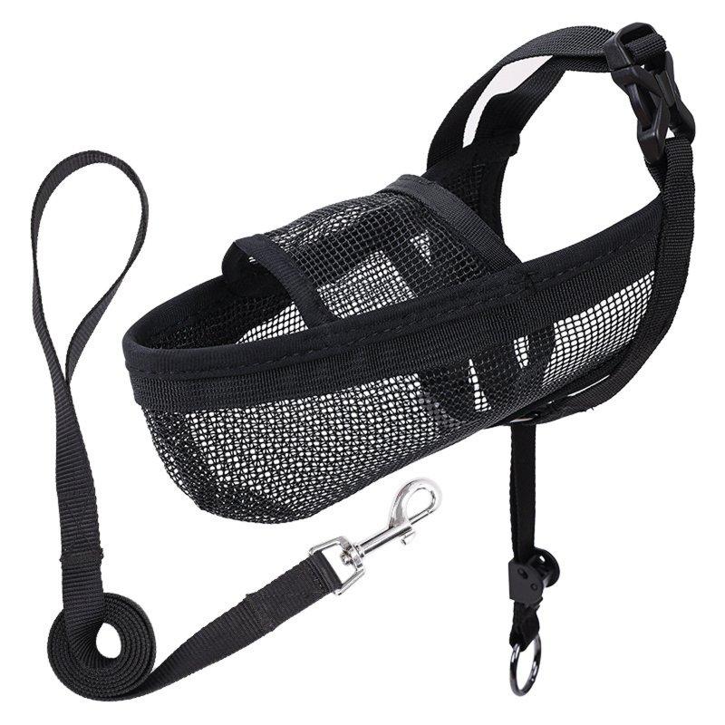 Wholesale Dog Muzzle Soft Breathable Mesh Muzzles For Small Medium Large Dogs Puppy Muzzle For Scavenging Biting Licking Chewing With Dog Leashes Pet Supplies black L  |   Pet Supplies Home Garden & Tools Pet Supplies