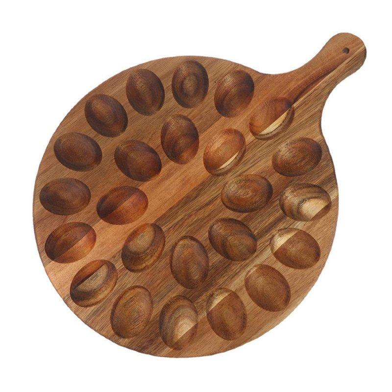 Wholesale Easter Egg Platter 24-Hole Round Egg Tray Food Board Thicken Server Egg Tray Large Egg Holder With Handle Egg Carrier Serving Containers For Kitchen Countertops Party Servers 40*30cm  |   Kitchen & Dining Home Garden & Tools Kitchen & Dining