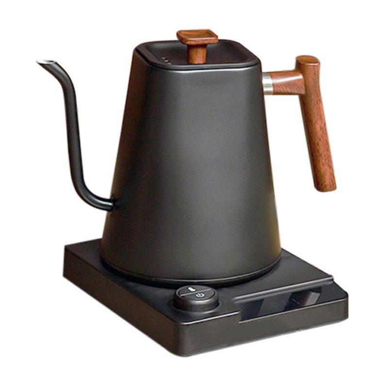 Wholesale Electric Gooseneck Kettle, Kettle Teapot With Stainless Steel Inner Liner And Cover, Ergonomic Handle, Multifunctional Silent Hot Water Boiler Heater Black+wood grain (EU plug 220V 1L  |   Home Appliances Home Appliances Home Appliances