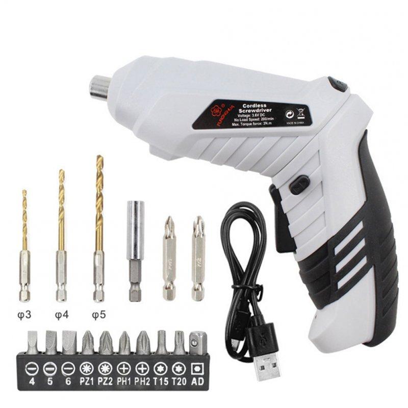 Wholesale Electric  Screwdriver 3.6v Portable Usb Charging Handheld Cordless Practical Drill Power Tool White  |   Industrial & Scientific Home Garden & Tools Industrial & Scientific