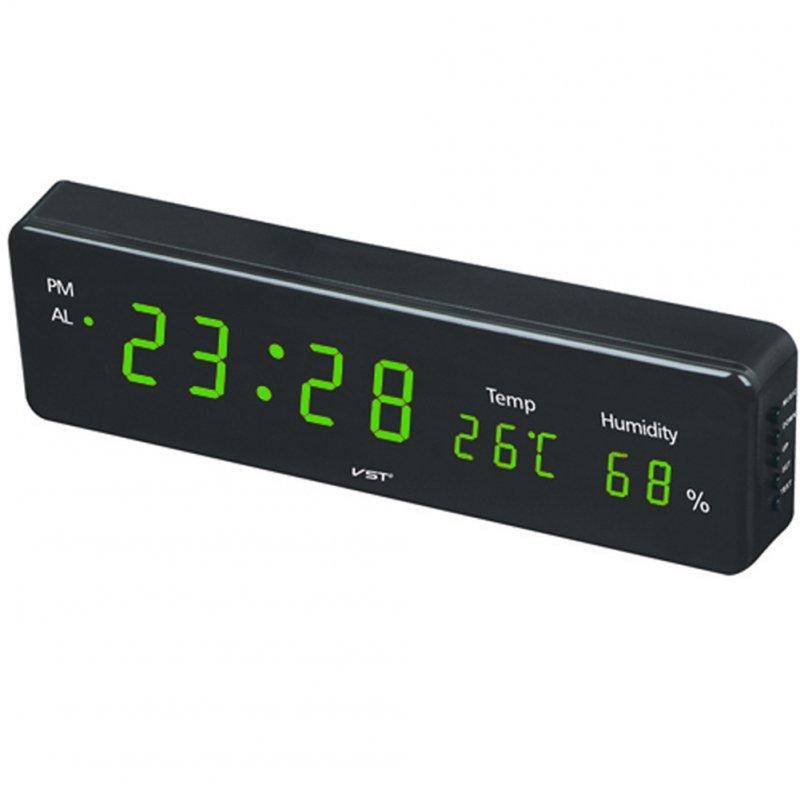 Wholesale Electronic LED Alarm Clock with Temperature Humidity Display American Plug  |   Home Decors Home Decors Green