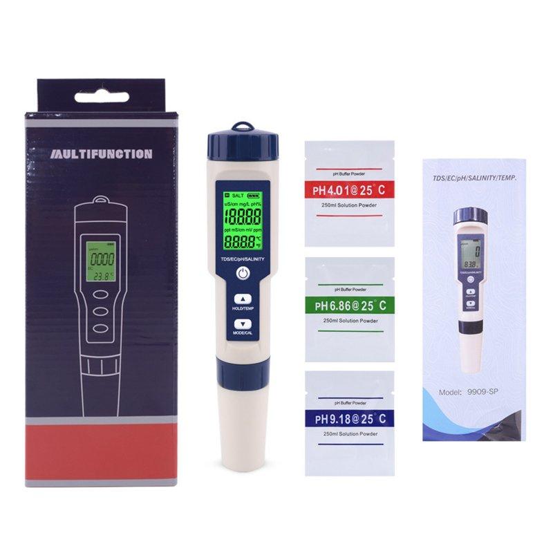 Wholesale EZ-9909 5 In 1 Multi-functional Water Quality Monitor Tester TDS/EC/PH/Salinity/Temperature Meter Test Pen as picture show  |   Industrial & Scientific Home Garden & Tools Industrial & Scientific