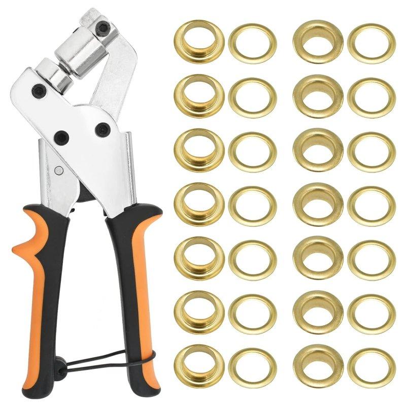 Wholesale Grommet Tool Kit With 3/8 Inch (10mm) Diameter 100Pcs Grommets Eyelets For Fabric Tarps Leather Handheld Hole Punch Pliers Grommet Press Kits Pliers (100 Eyelets)  |   Industrial & Scientific Home Garden & Tools Industrial & Scientific