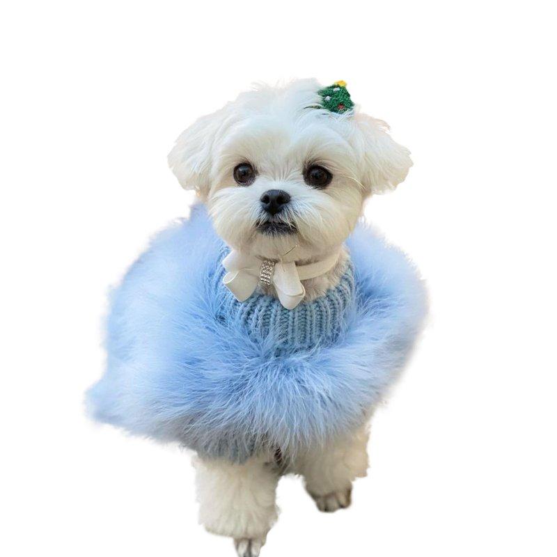 Wholesale Ladies Turkey Winter Warm Sweater Soft Comfortable Pet Clothes Pets Cosplay Costume For Small Medium Large Dogs light blue L  |   Pet Supplies Home Garden & Tools Light blue + L