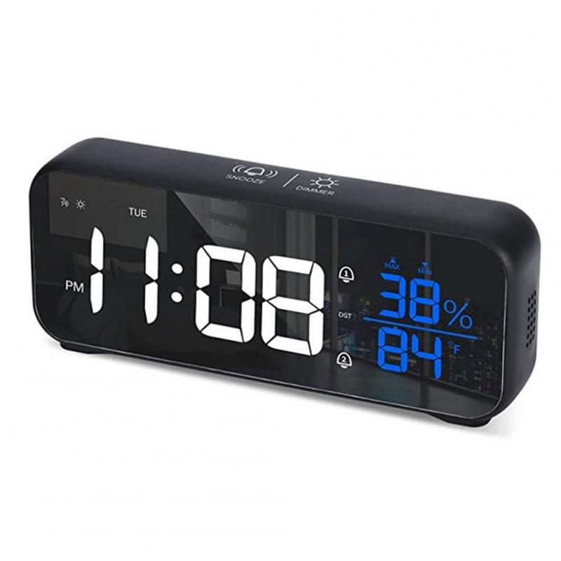 Wholesale Led Digital Alarm Clock 12 / 24 Hour Adjustable Volume Brightness Mirror Clocks For Bedroom Home Office black  |   Home Decors Home Decors Home Decors